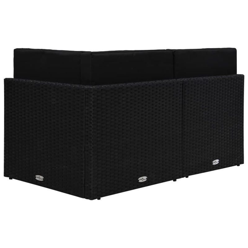 vidaXL 2 személyes fekete elemes polyrattan kanapé
