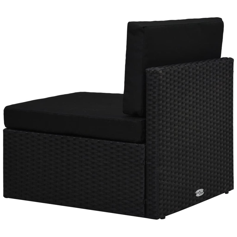 vidaXL 2 személyes fekete elemes polyrattan kanapé