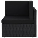 vidaXL 2 személyes fekete elemes polyrattan kanapé