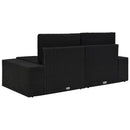 vidaXL 2 személyes fekete elemes polyrattan kanapé