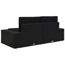 vidaXL 2 személyes fekete elemes polyrattan kanapé