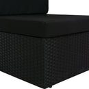 vidaXL 2 személyes fekete elemes polyrattan kanapé