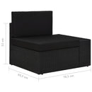vidaXL 2 személyes fekete elemes polyrattan kanapé