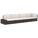 vidaXL 2 személyes fekete elemes polyrattan kanapé