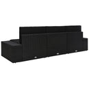 vidaXL 3 személyes fekete elemes polyrattan kanapé