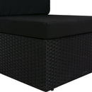 vidaXL 3 részes fekete polyrattan kerti ülőgarnitúra