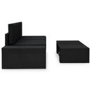 vidaXL 3 részes fekete polyrattan kerti ülőgarnitúra