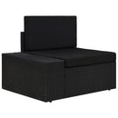 vidaXL 3 részes fekete polyrattan kerti ülőgarnitúra