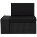 vidaXL 3 részes fekete polyrattan kerti ülőgarnitúra
