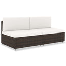 vidaXL 2 személyes barna elemes polyrattan kanapé