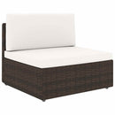 vidaXL 2 személyes barna elemes polyrattan kanapé