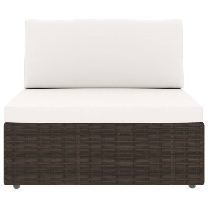 vidaXL 2 személyes barna elemes polyrattan kanapé
