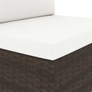 vidaXL 2 személyes barna elemes polyrattan kanapé