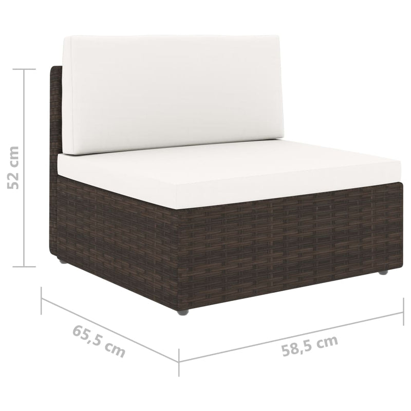 vidaXL 2 személyes barna elemes polyrattan kanapé