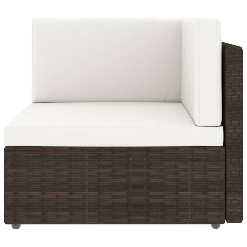 vidaXL 2 személyes barna elemes polyrattan kanapé