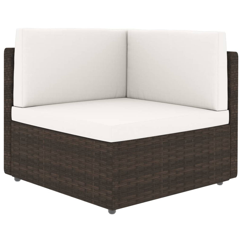 vidaXL 2 személyes barna elemes polyrattan kanapé