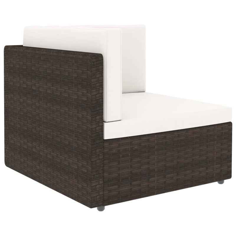 vidaXL 2 személyes barna elemes polyrattan kanapé