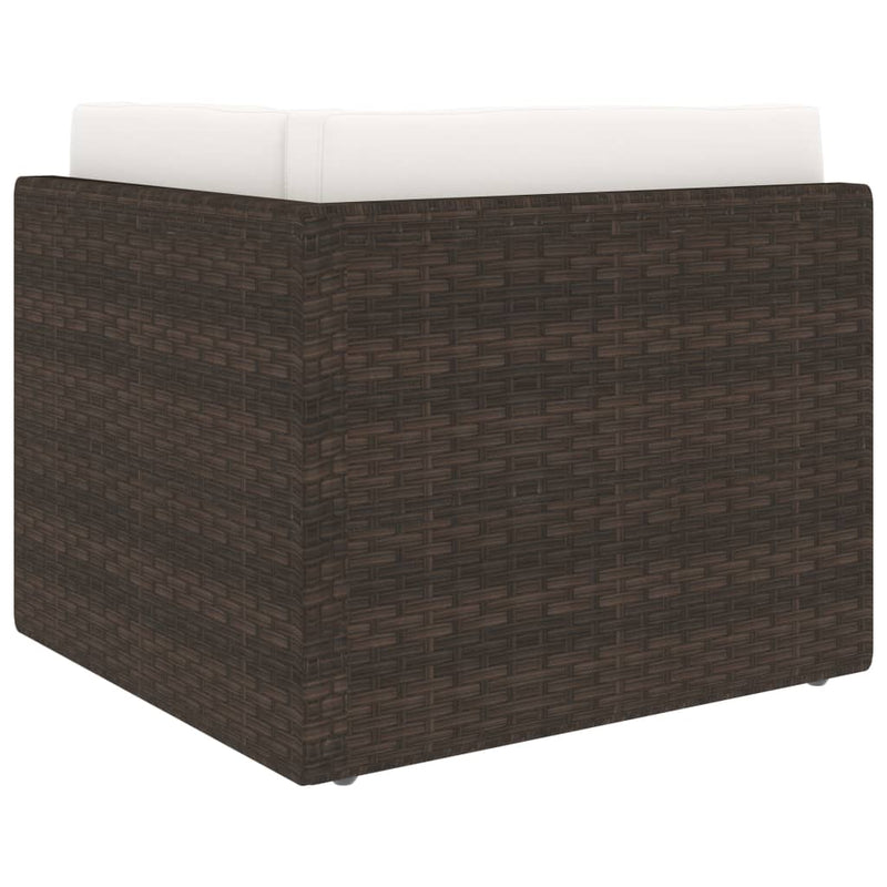 vidaXL 2 személyes barna elemes polyrattan kanapé
