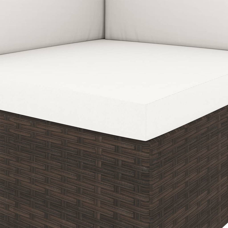 vidaXL 2 személyes barna elemes polyrattan kanapé