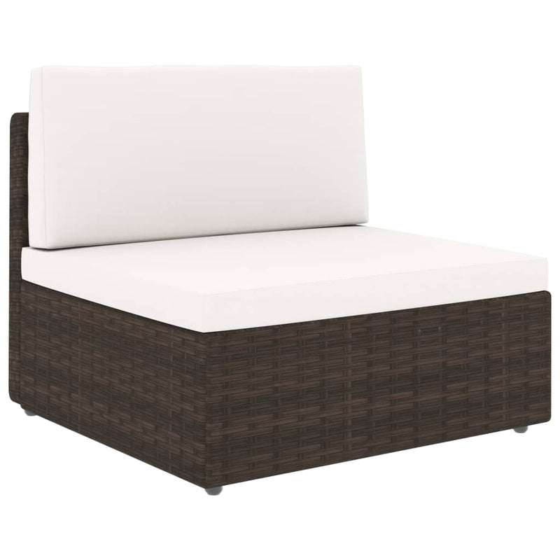 vidaXL 2 személyes barna elemes polyrattan kanapé