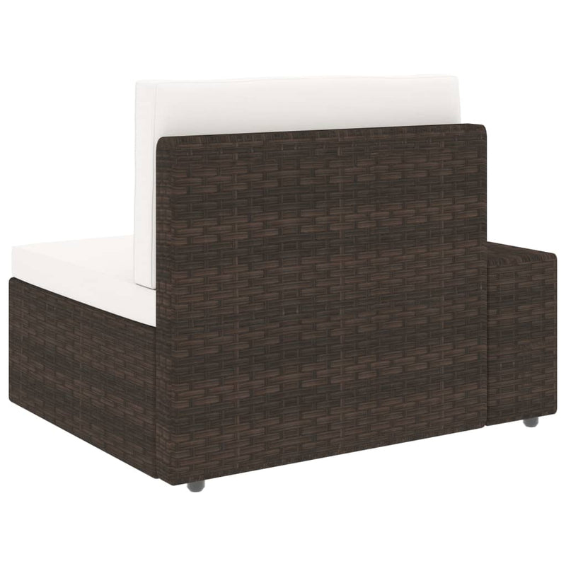 vidaXL 2 személyes barna elemes polyrattan kanapé