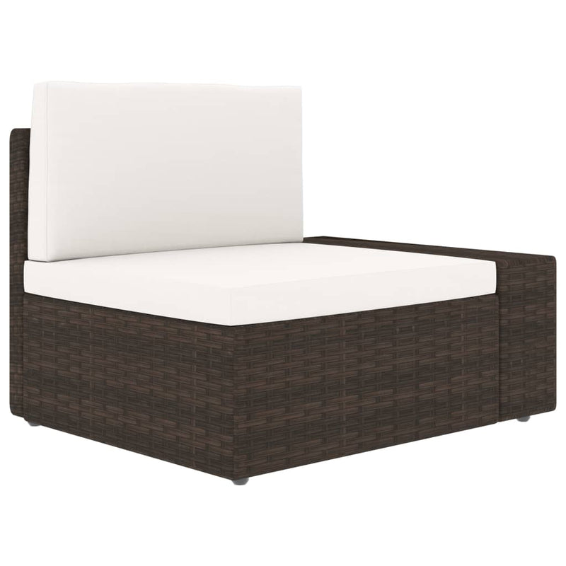 vidaXL 2 személyes barna elemes polyrattan kanapé