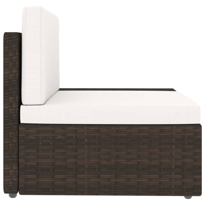 vidaXL 2 személyes barna elemes polyrattan kanapé