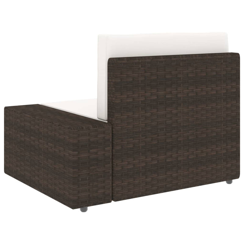 vidaXL 2 személyes barna elemes polyrattan kanapé