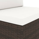 vidaXL 2 személyes barna elemes polyrattan kanapé