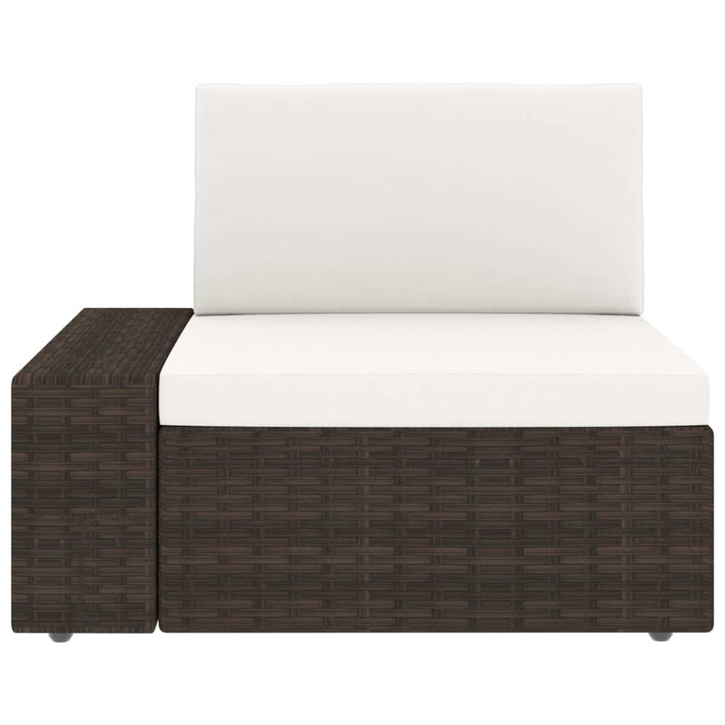 vidaXL 2 személyes barna elemes polyrattan kanapé