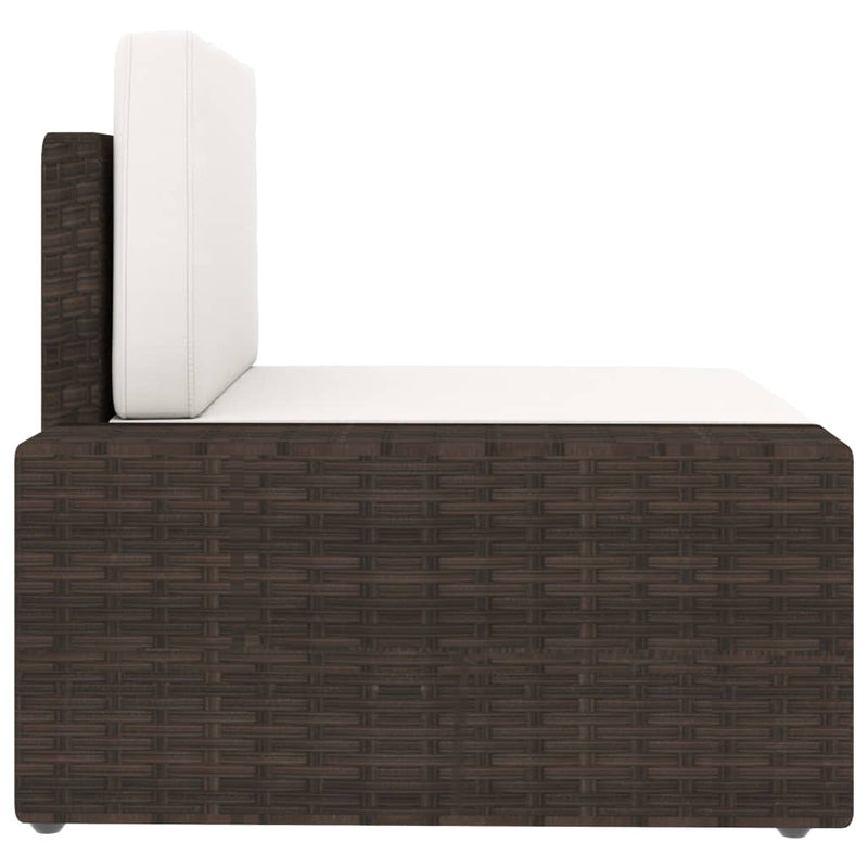 vidaXL 2 személyes barna elemes polyrattan kanapé