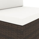 vidaXL 3 személyes barna elemes polyrattan kanapé