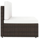 vidaXL 3 személyes barna elemes polyrattan kanapé