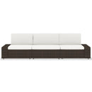 vidaXL 3 személyes barna elemes polyrattan kanapé