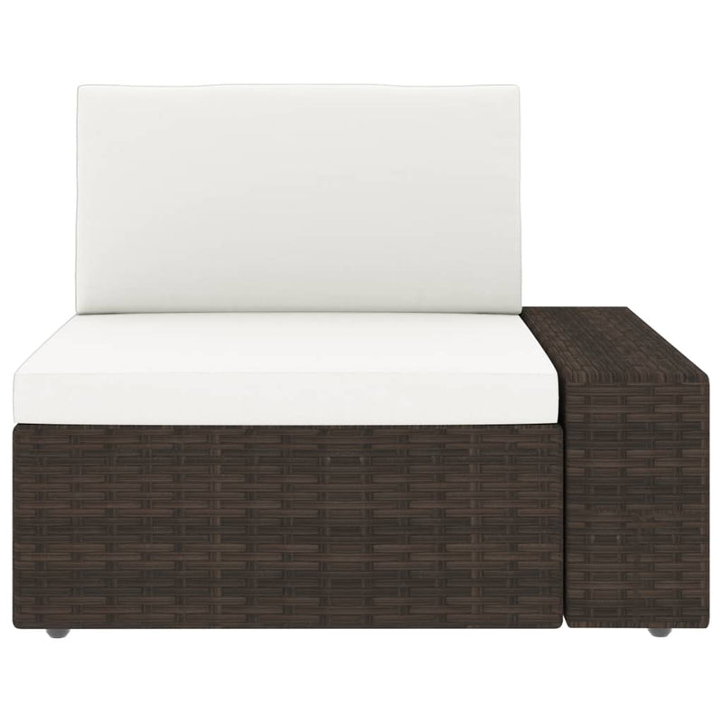 vidaXL 3 személyes barna elemes polyrattan kanapé