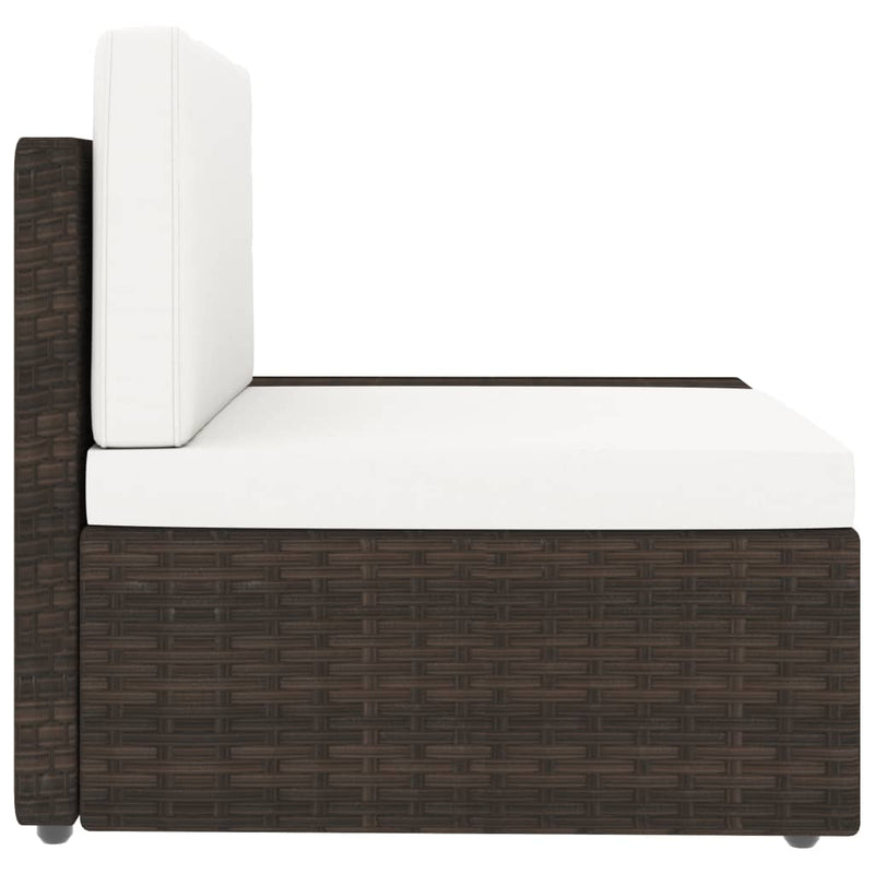 vidaXL 3 személyes barna elemes polyrattan kanapé