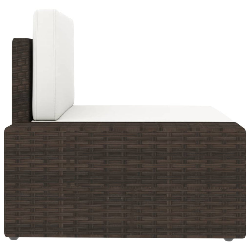 vidaXL 3 személyes barna elemes polyrattan kanapé