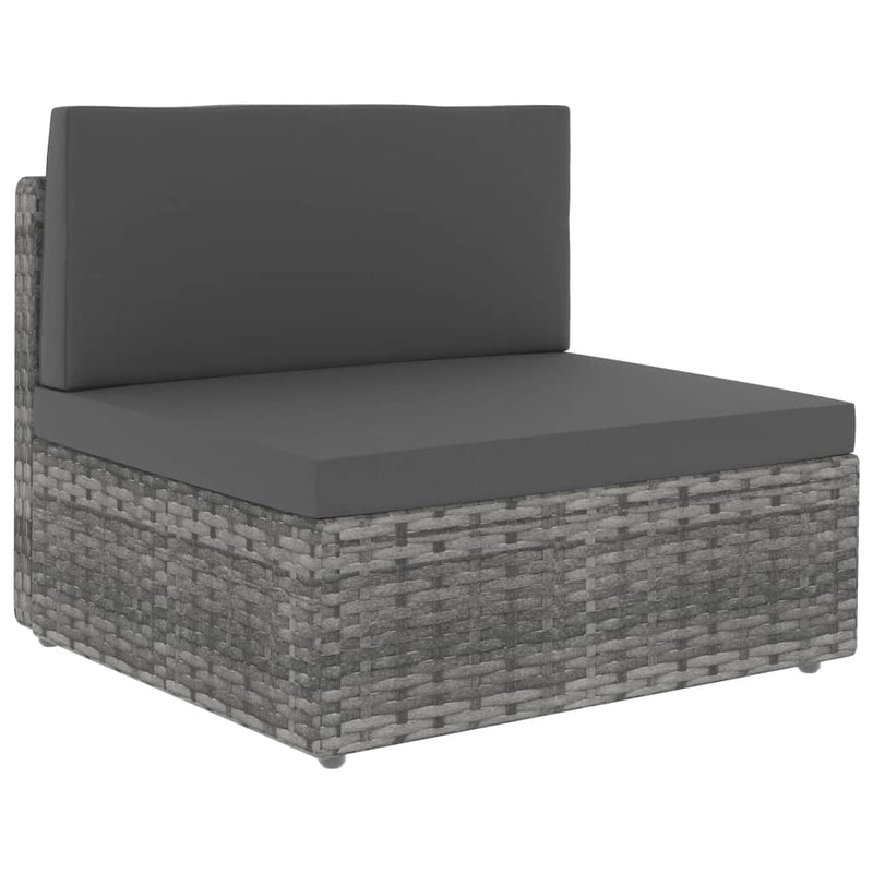 vidaXL szürke polyrattan középső kanapéelem