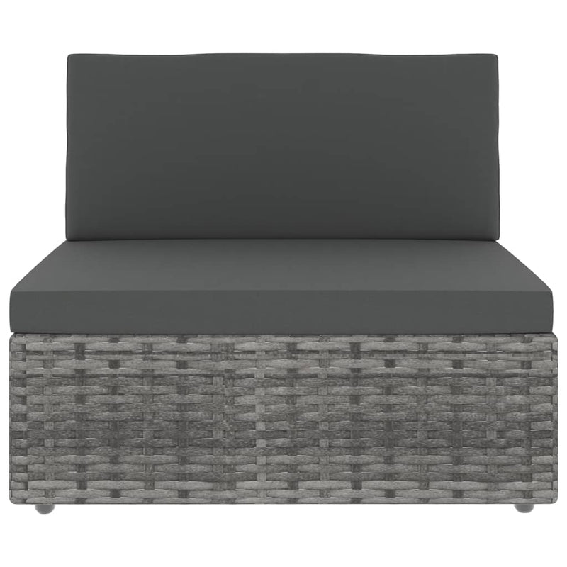 vidaXL szürke polyrattan középső kanapéelem