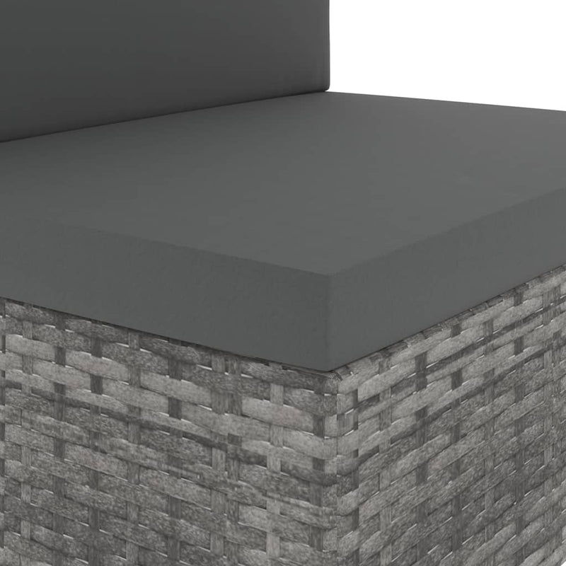 vidaXL szürke polyrattan középső kanapéelem