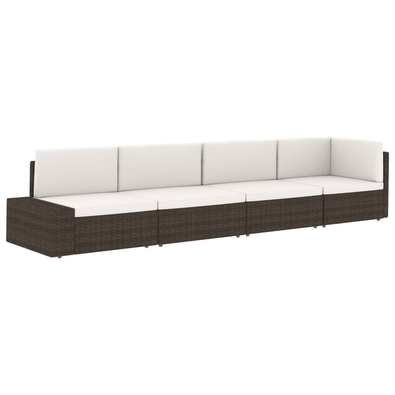 vidaXL szürke polyrattan középső kanapéelem