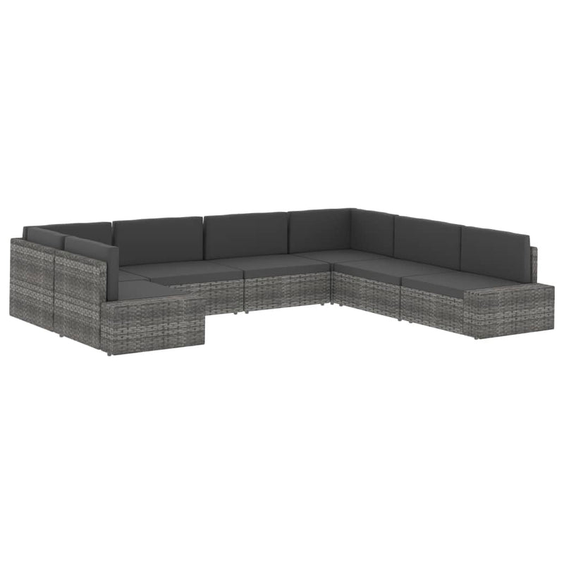 vidaXL szürke polyrattan középső kanapéelem