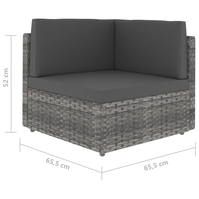 vidaXL szürke polyrattan sarokkanapé-elem