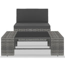 vidaXL 2 részes szürke polyrattan kerti ülőgarnitúra