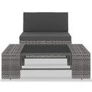 vidaXL 2 részes szürke polyrattan kerti ülőgarnitúra