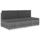 vidaXL 2 személyes szürke elemes polyrattan kanapé