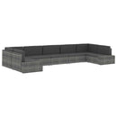 vidaXL 2 személyes szürke elemes polyrattan kanapé