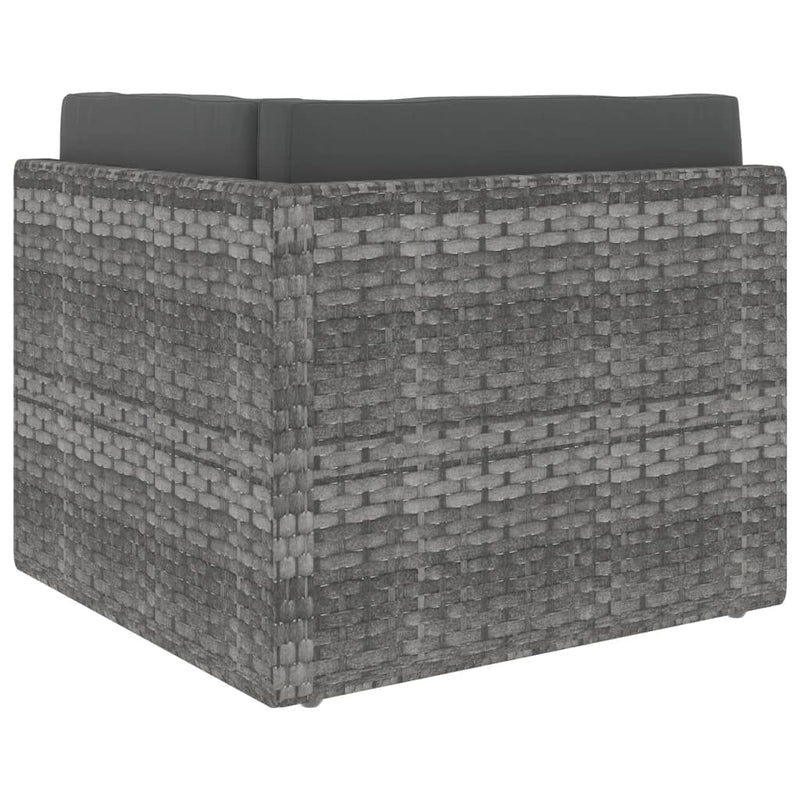vidaXL 2 személyes szürke elemes polyrattan kanapé