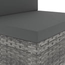 vidaXL 2 személyes szürke elemes polyrattan kanapé