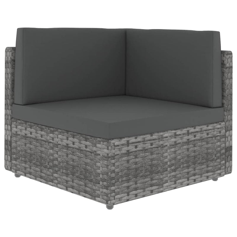 vidaXL 2 személyes szürke elemes polyrattan kanapé